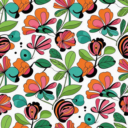 Summer Floral Pattern 27 Quilting Cotton Fabric