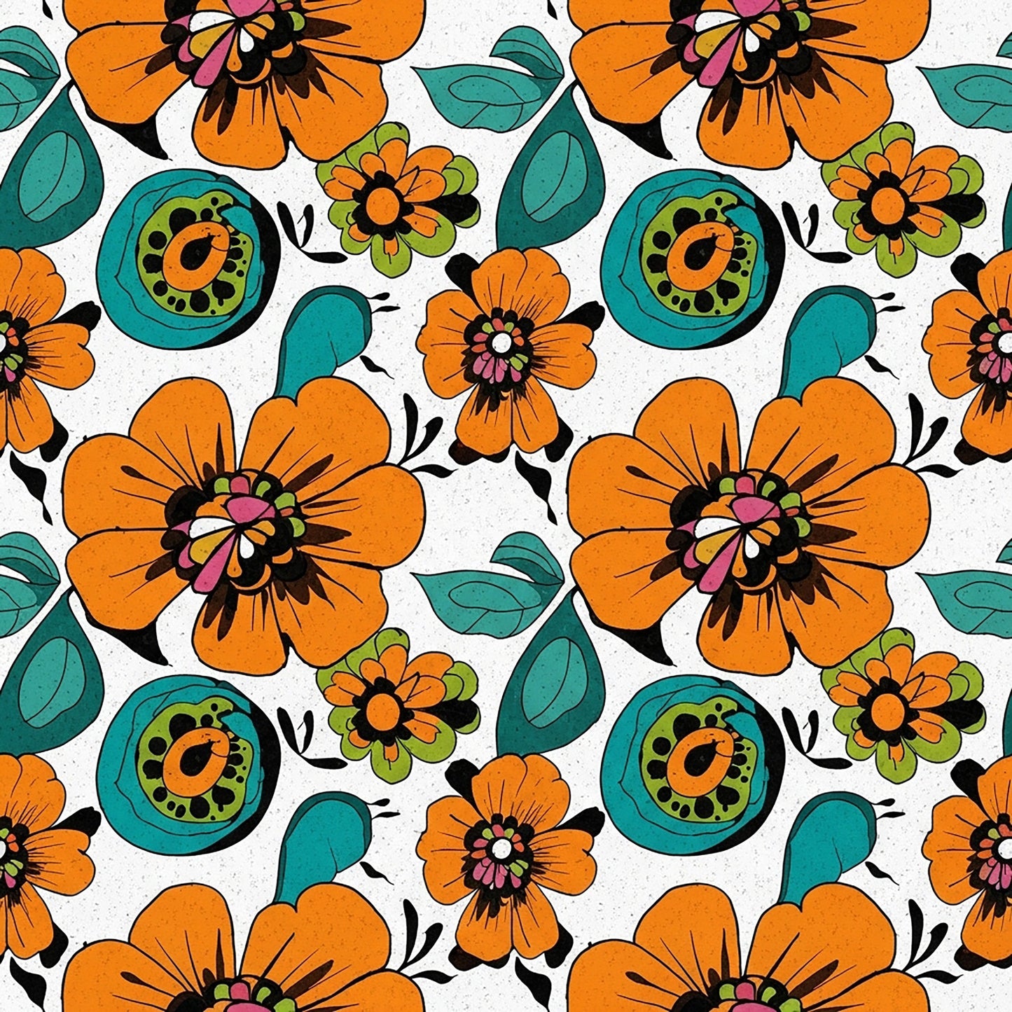 Summer Floral Pattern 2 Quilting Cotton Fabric