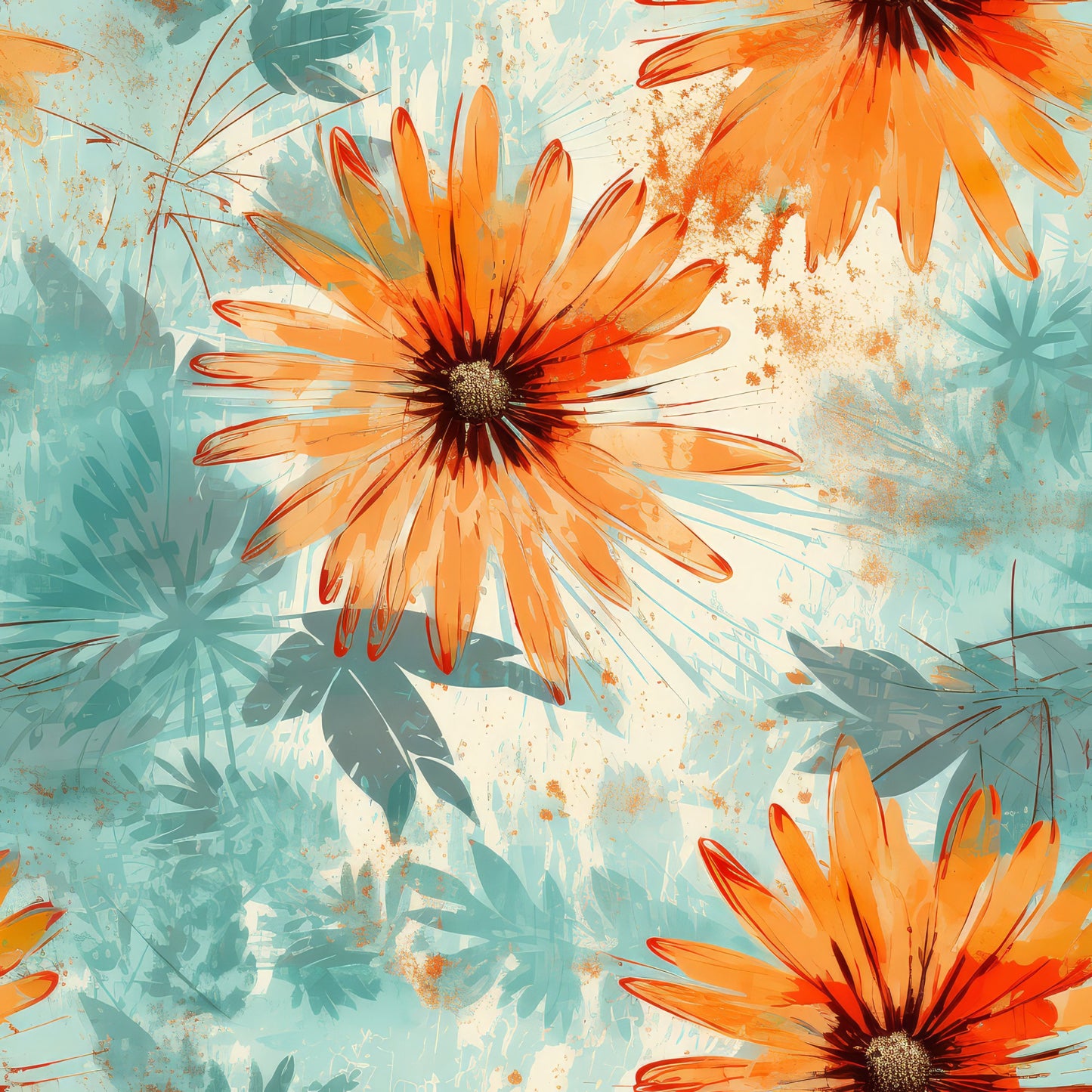 Summer Grunge Pattern 11 Quilting Cotton Fabric