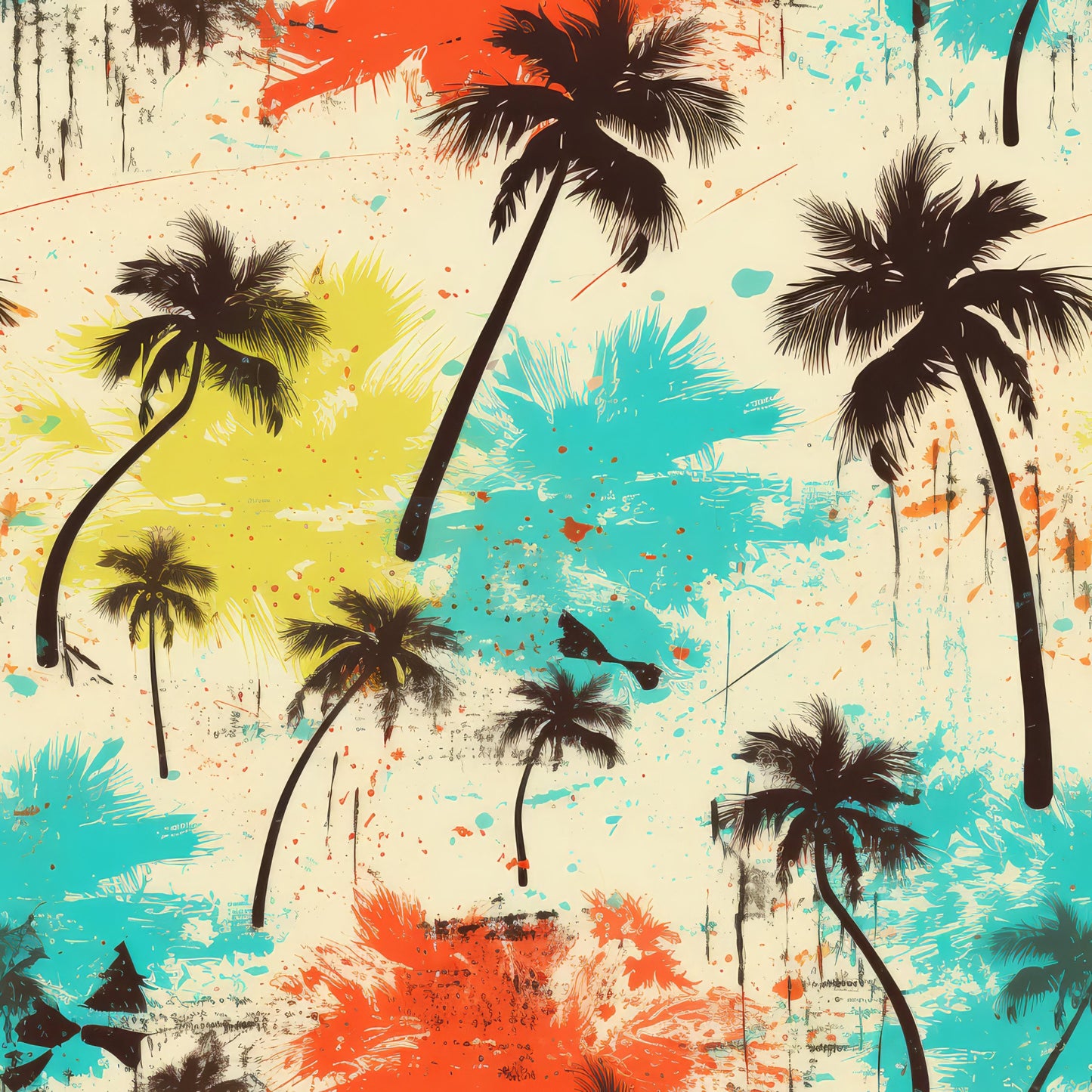 Summer Grunge Pattern 1 Quilting Cotton Fabric