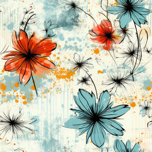Summer Grunge Pattern 6 Quilting Cotton Fabric