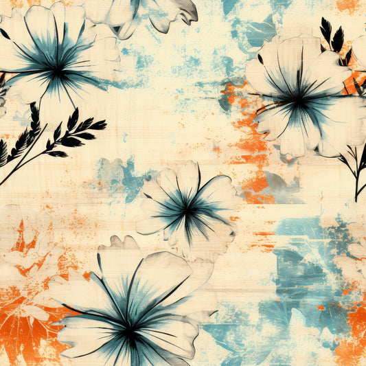 Summer Grunge Pattern 9 Quilting Cotton Fabric