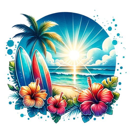 Summer at the Beach Fabric Panel 10