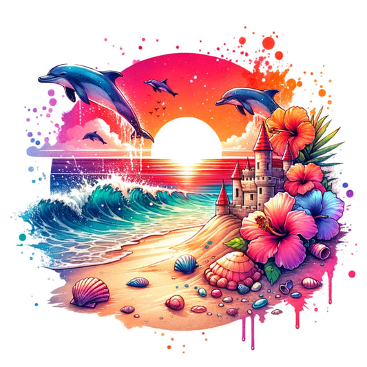 Summer at the Beach Fabric Panel 9