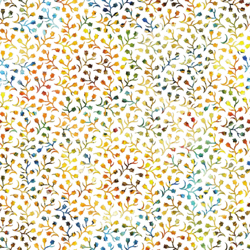 - Sunflower Fields Pattern 20 Quilting Cotton Fabric  
- multicolor floral  
- small flower motifs  
- cotton textile  
- quilting material  
- autumn colors  
- blue, orange, yellow, green accents  
- delicate botanical design  
- lightweight fabric  
- sewing and crafting fabric