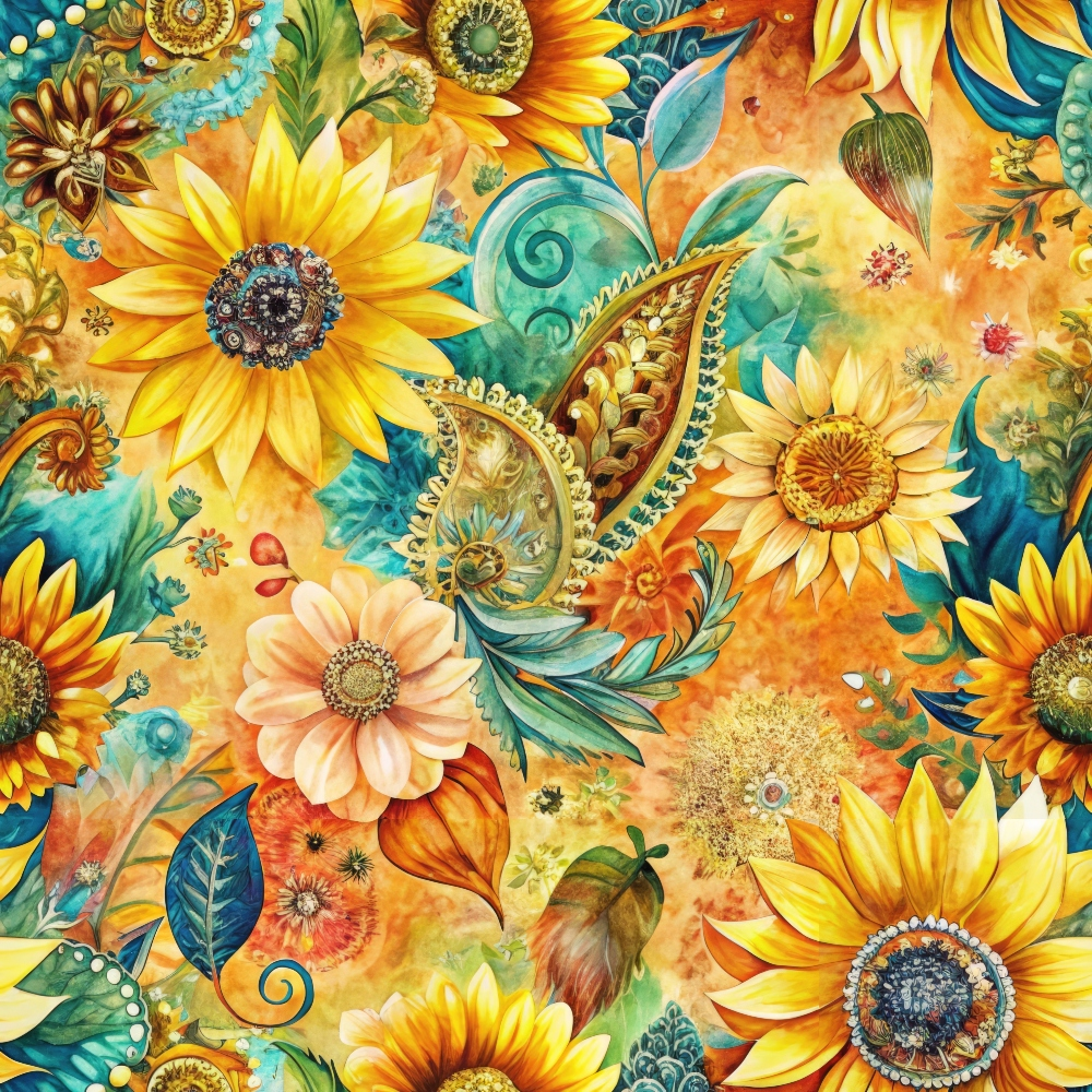 Sunflower Fields Pattern 10 Quilting Cotton Fabric