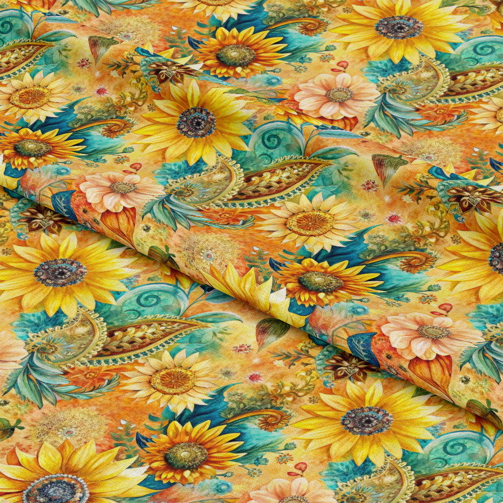 Sunflower Fields Pattern 10 Quilting Cotton Fabric