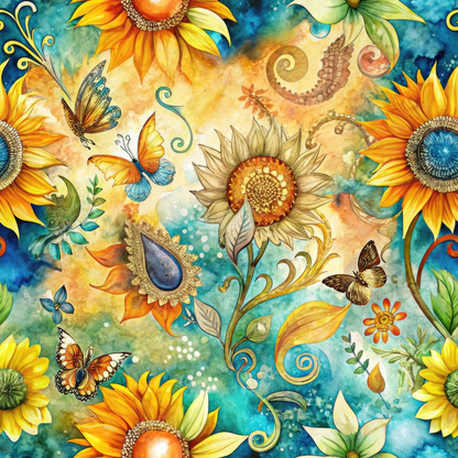 Sunflower Fields Pattern 11 Quilting Cotton Fabric