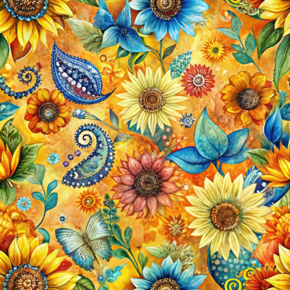 Sunflower Fields Pattern 12 Quilting Cotton Fabric