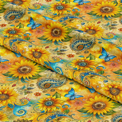 Sunflower Fields Pattern 1 Quilting Cotton Fabric