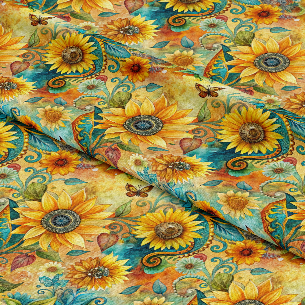 Sunflower Fields Pattern 2 Quilting Cotton Fabric