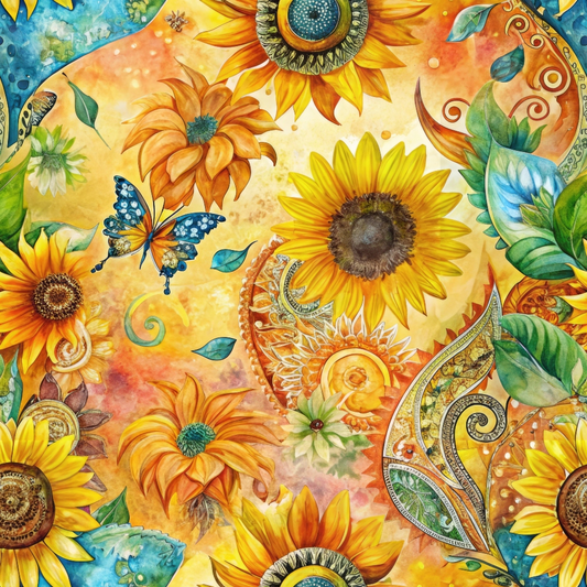 Sunflower Fields Pattern 3 Quilting Cotton Fabric