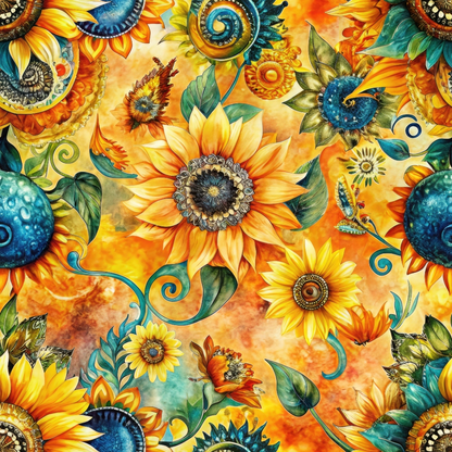 Sunflower Fields Pattern 5 Quilting Cotton Fabric