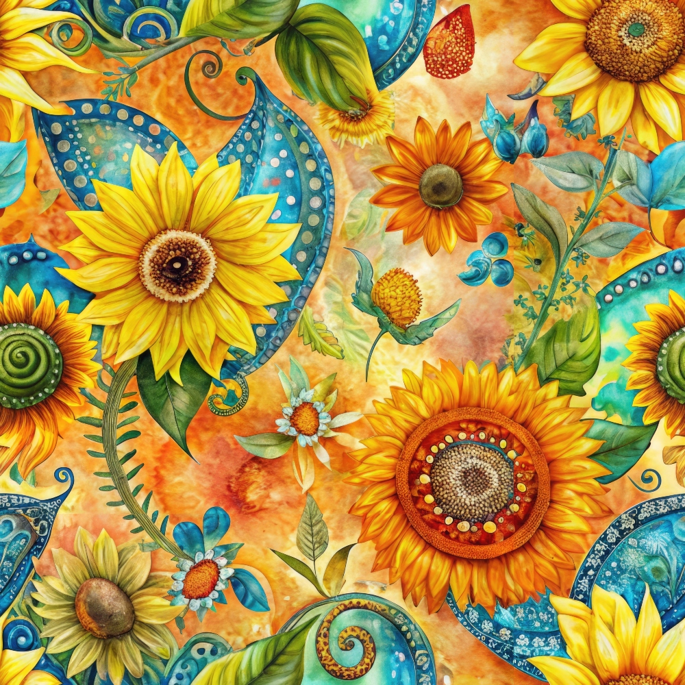 Sunflower Fields Pattern 6 Quilting Cotton Fabric