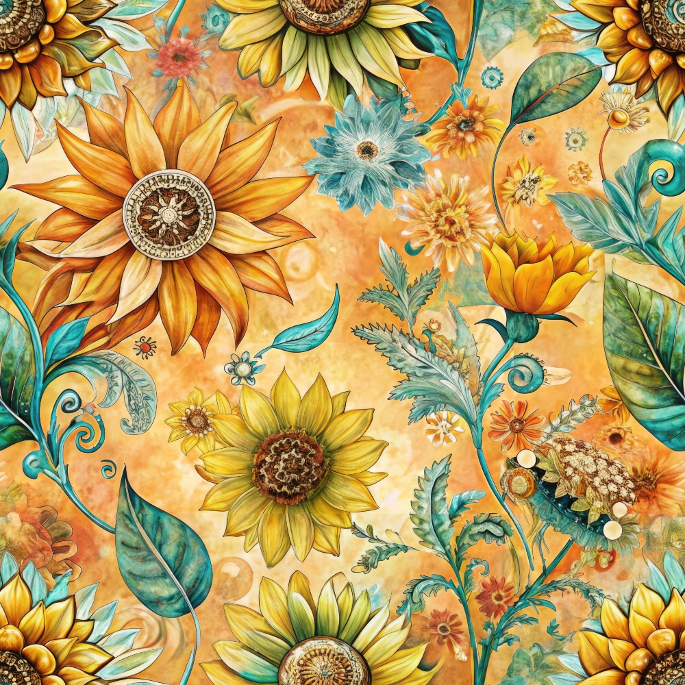 Sunflower Fields Pattern 7 Quilting Cotton Fabric