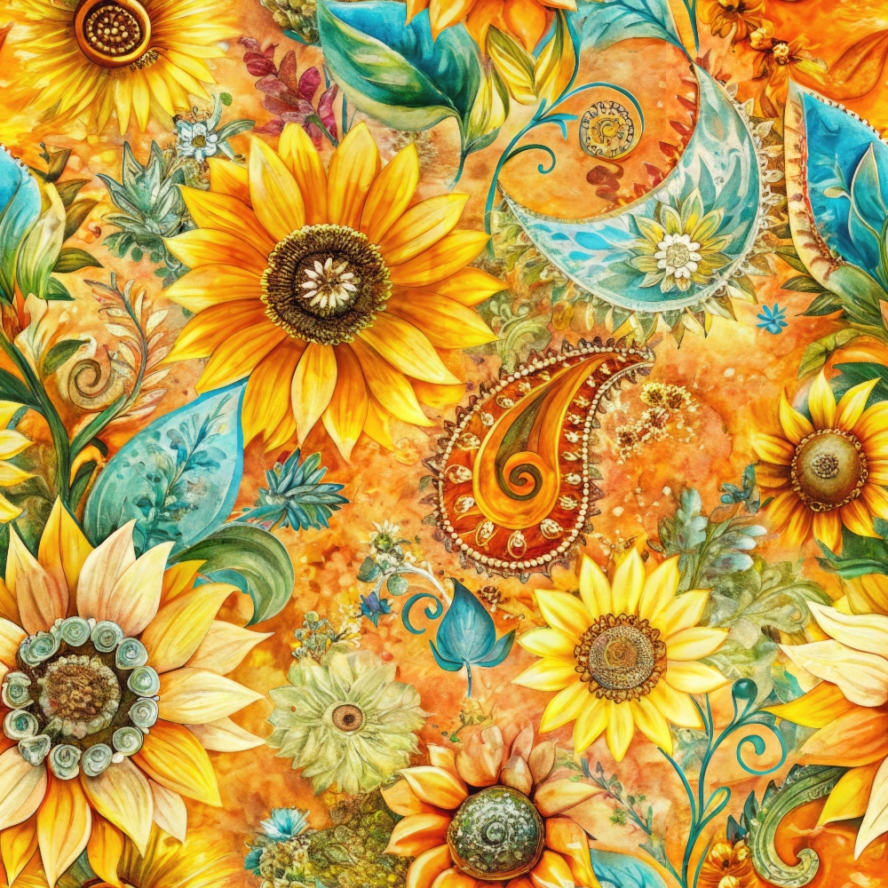 Sunflower Fields Pattern 8 Quilting Cotton Fabric