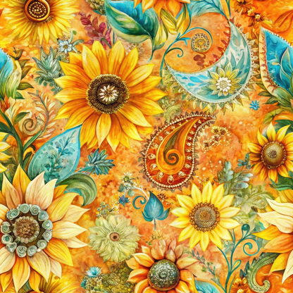 Sunflower Fields Pattern 8 Quilting Cotton Fabric