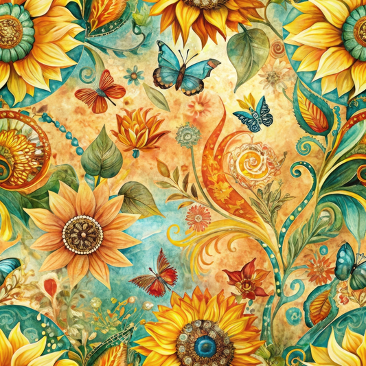 Sunflower Fields Pattern 9 Quilting Cotton Fabric