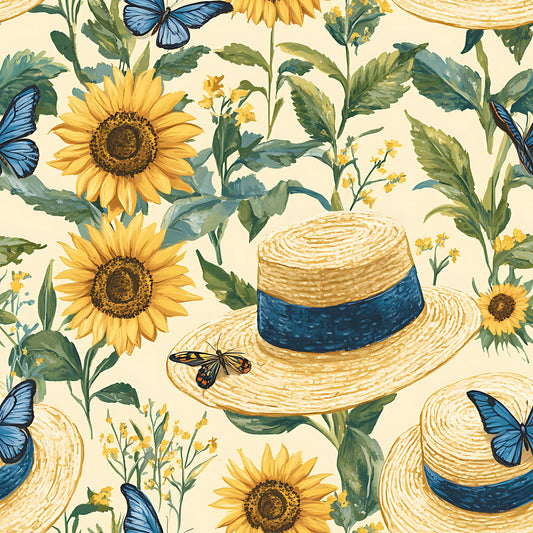 Sunhat Garden Pattern 1 Quilting Cotton Fabric