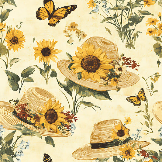 Sunhat Garden Pattern 10 Quilting Cotton Fabric