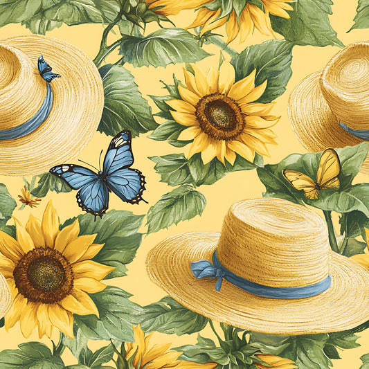 Sunhat Garden Pattern 13 Quilting Cotton Fabric