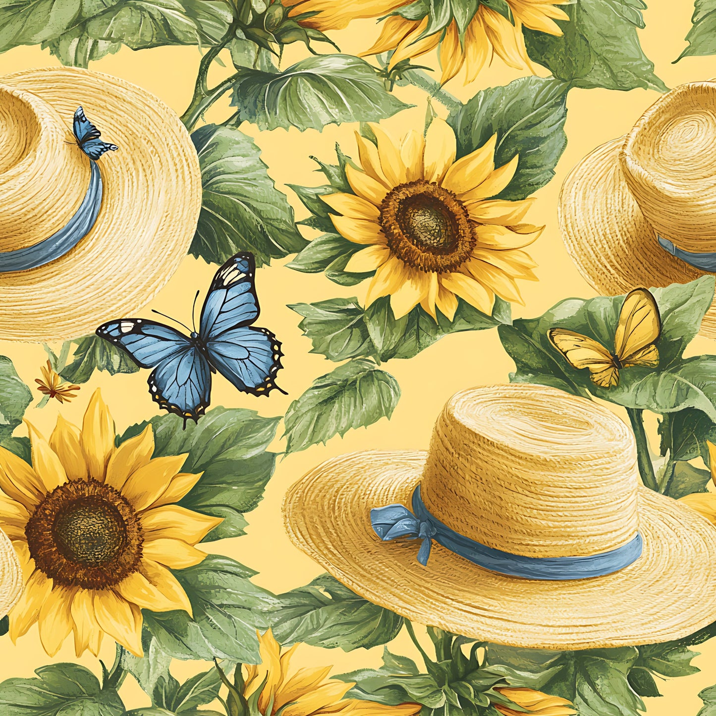 Sunhat Garden Pattern 13 Quilting Cotton Fabric