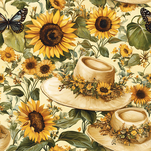 Sunhat Garden Pattern 16 Quilting Cotton Fabric
