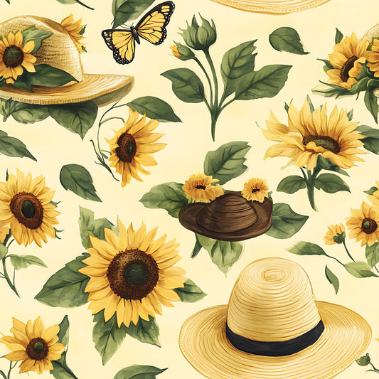 Sunhat Garden Pattern 18 Quilting Cotton Fabric