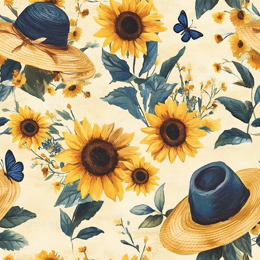 Sunhat Garden Pattern 20 Quilting Cotton Fabric