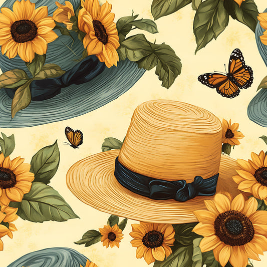 Sunhat Garden Pattern 3 Quilting Cotton Fabric