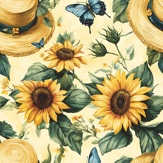 Sunhat Garden Pattern 6 Quilting Cotton Fabric