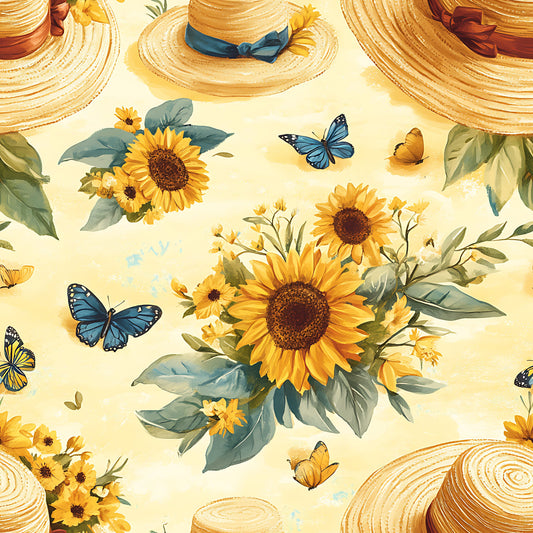 Sunhat Garden Pattern 7 Quilting Cotton Fabric