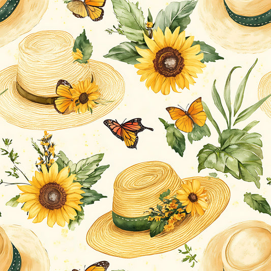 Sunhat Garden Pattern 8 Quilting Cotton Fabric