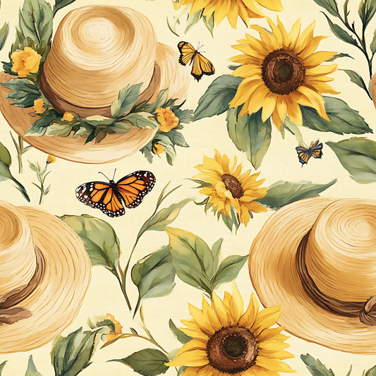 Sunhat Garden Pattern 9 Quilting Cotton Fabric