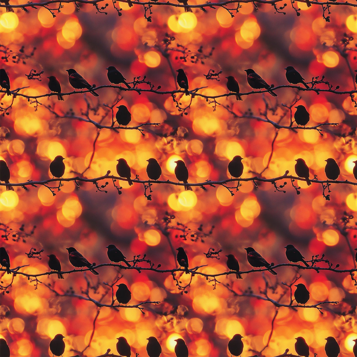 Sunset Bird Pattern 1 Quilting Cotton Fabric