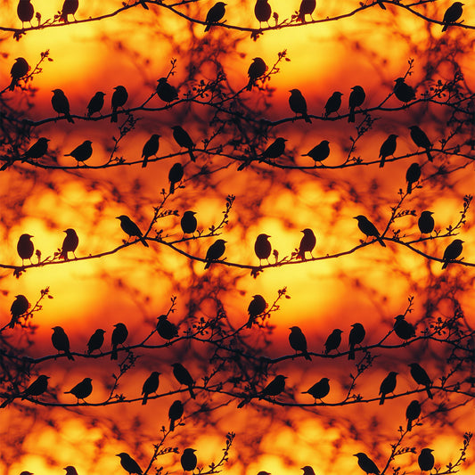 Sunset Bird Pattern 10 Quilting Cotton Fabric