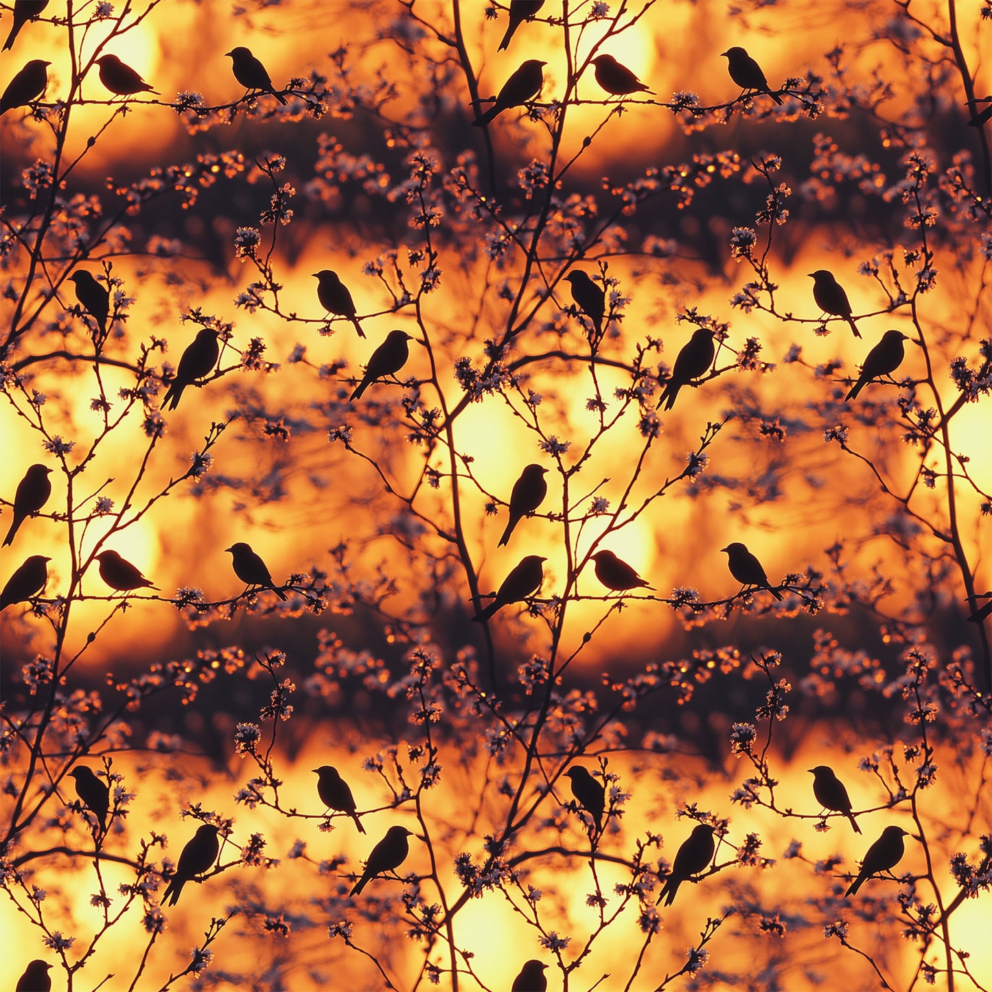 Sunset Bird Pattern 11 Quilting Cotton Fabric
