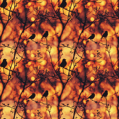 Sunset Bird Pattern 12 Quilting Cotton Fabric