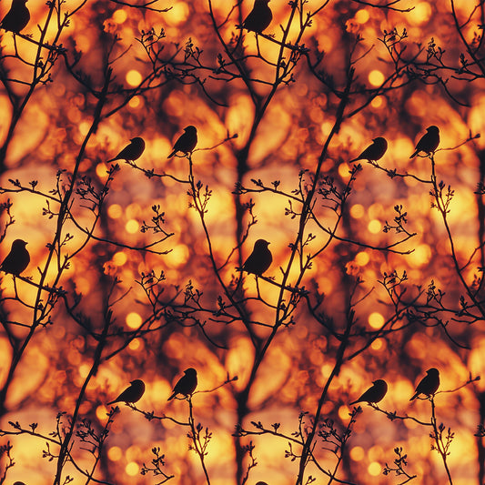 Sunset Bird Pattern 12 Quilting Cotton Fabric