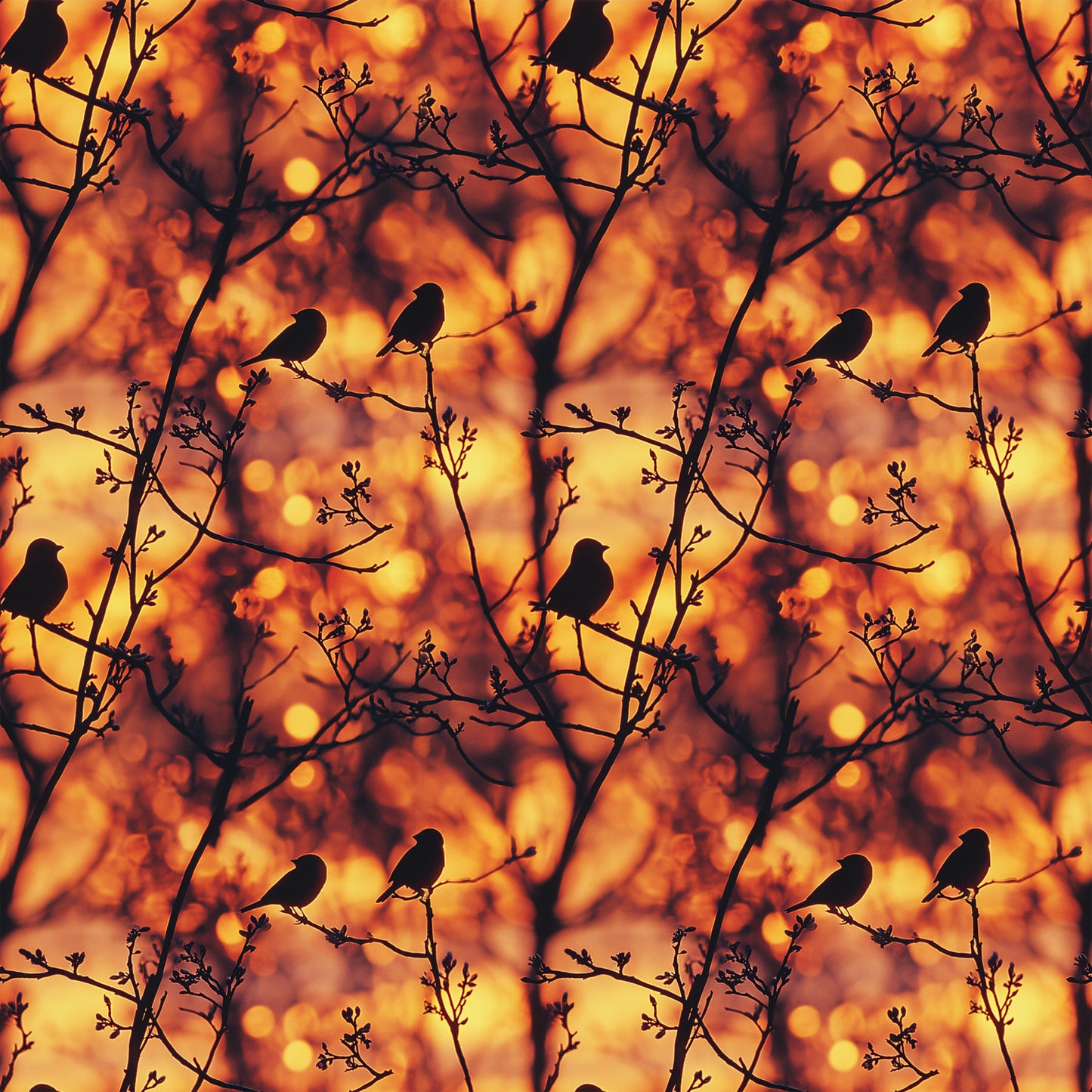 Sunset Bird Pattern 12 Quilting Cotton Fabric