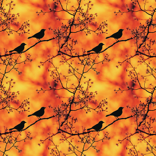 Sunset Bird Pattern 2 Quilting Cotton Fabric