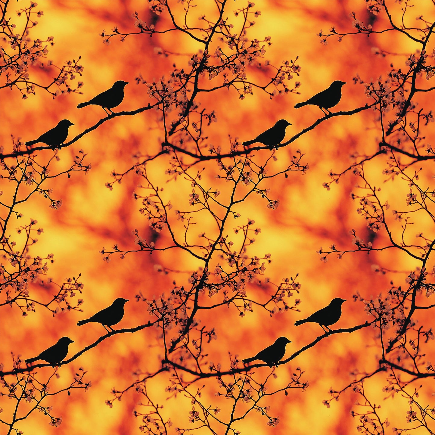 Sunset Bird Pattern 2 Quilting Cotton Fabric