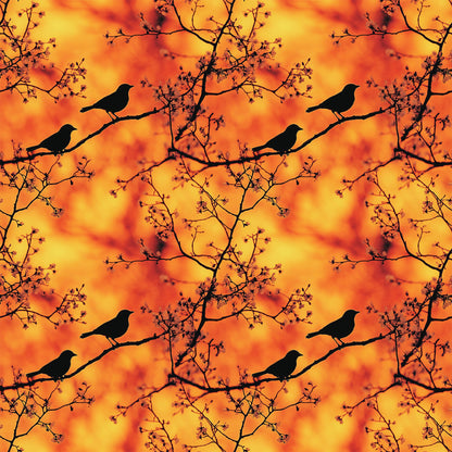 Sunset Bird Pattern 2 Quilting Cotton Fabric