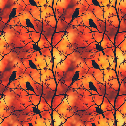 Sunset Bird Pattern 3 Quilting Cotton Fabric