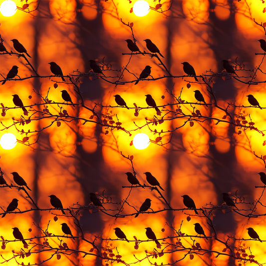 Sunset Bird Pattern 4 Quilting Cotton Fabric