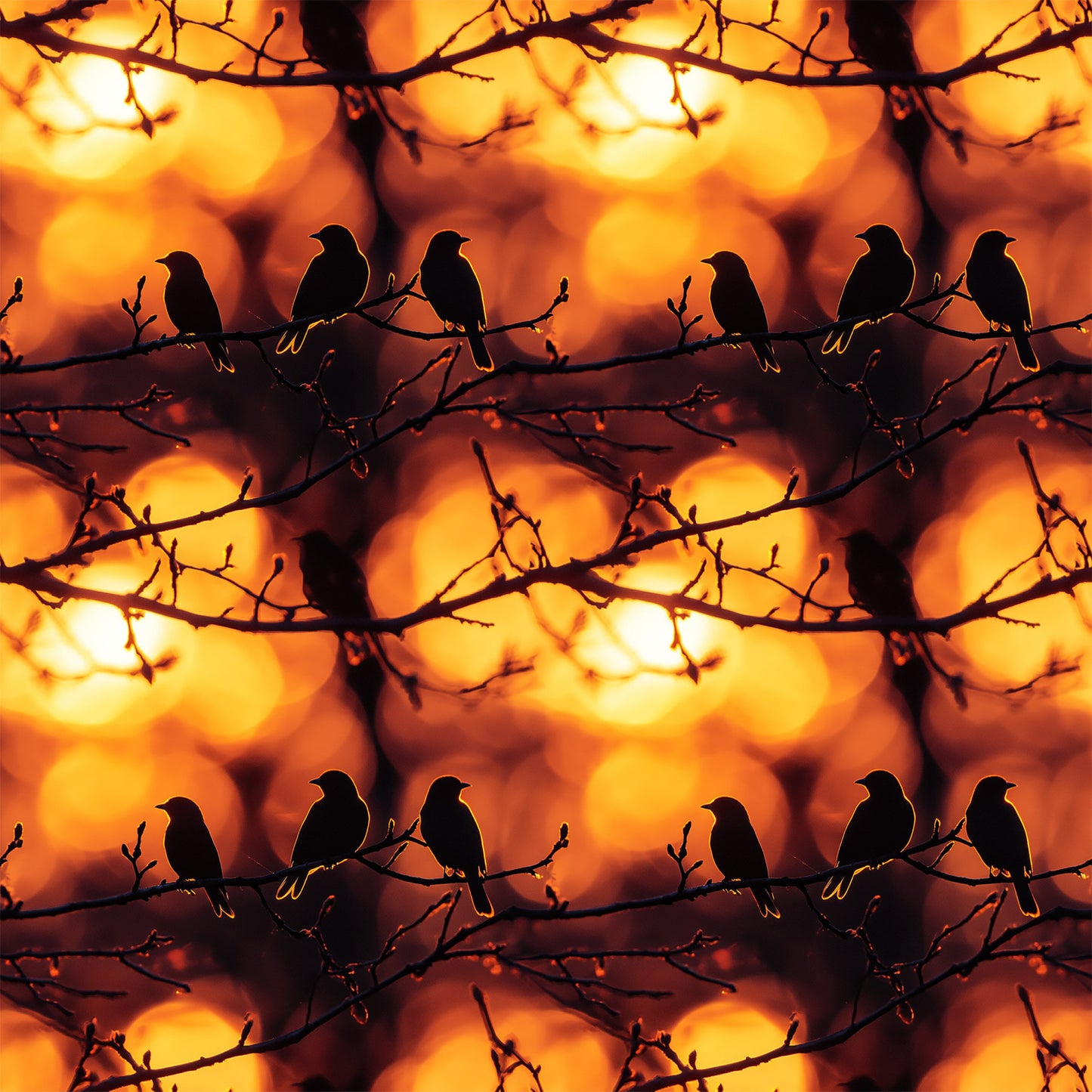 Sunset Bird Pattern 5 Quilting Cotton Fabric