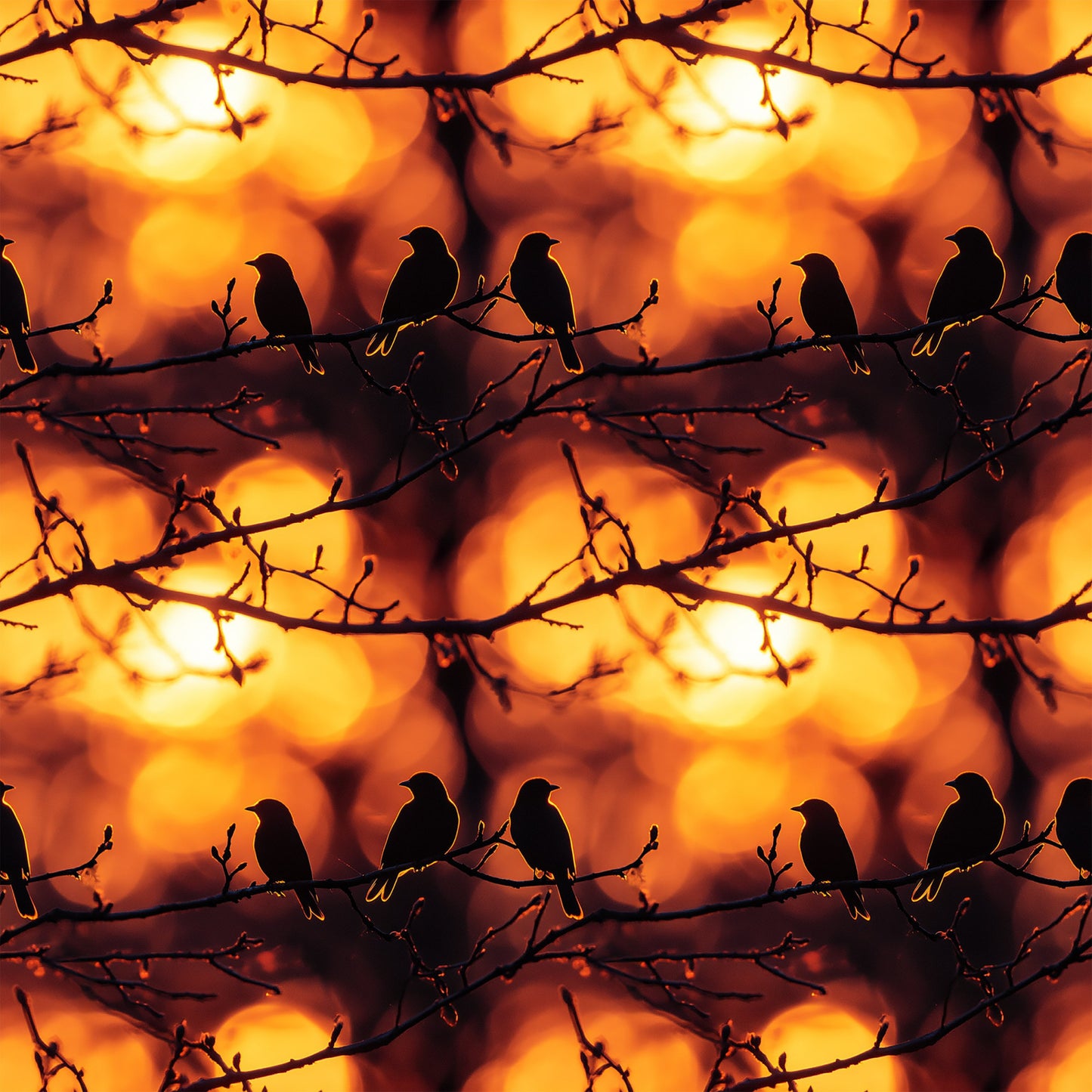 Sunset Bird Pattern 6 Quilting Cotton Fabric