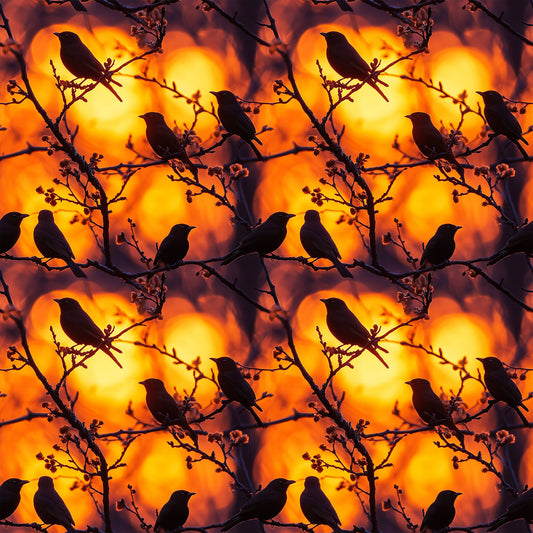 Sunset Bird Pattern 9 Quilting Cotton Fabric
