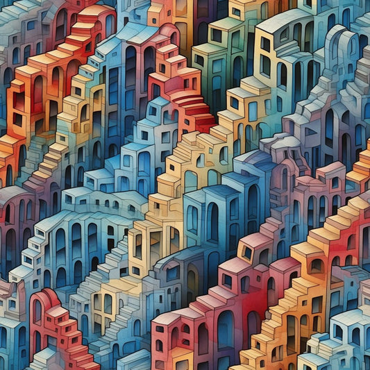 Surreal Staircases Pattern 6 Quilting Cotton Fabric