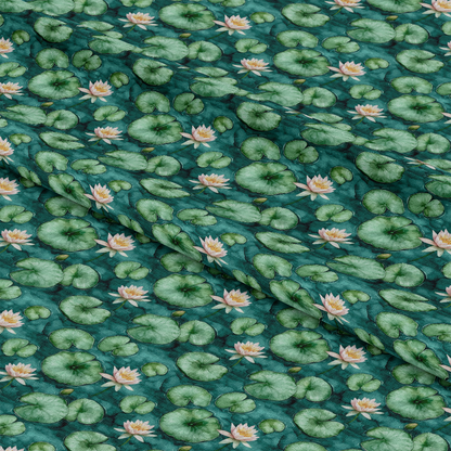 Swan in the Pond Pattern 10 Quilting Cotton Fabric